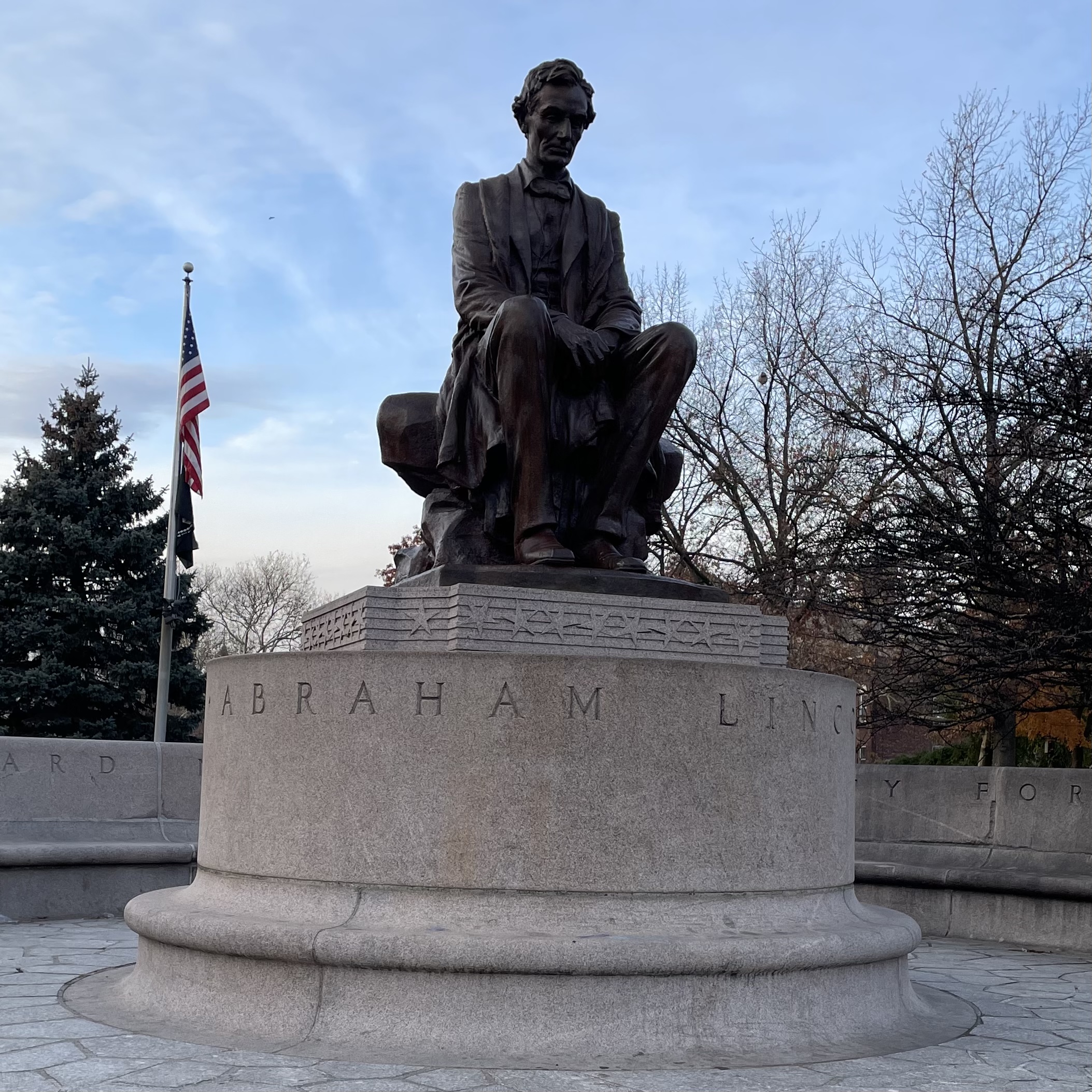 Starting point at statue of Abraham Lincoln